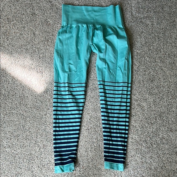 climawear Pants - Climawear Blue Leggings High-Waisted Gradient Design